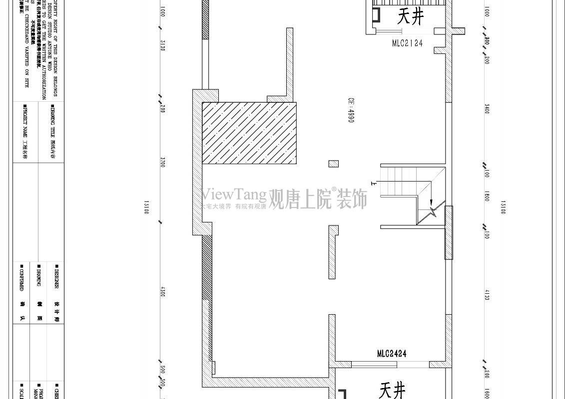 玉兰公馆G户型203㎡地下室原始结构图